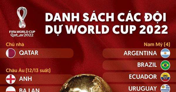 Danh sách các đội tham gia World cup 2022