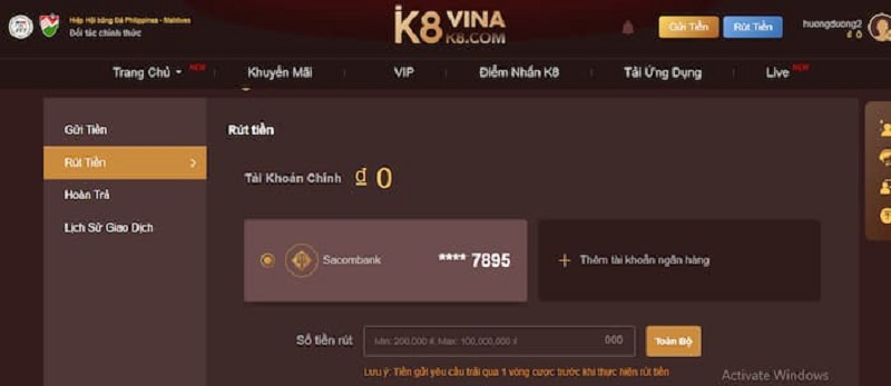 Vén màn sự thật lý do vì sao rút tiền K8 bị chậm Vén màn sự thật lý do vì sao rút tiền K8 bị chậm